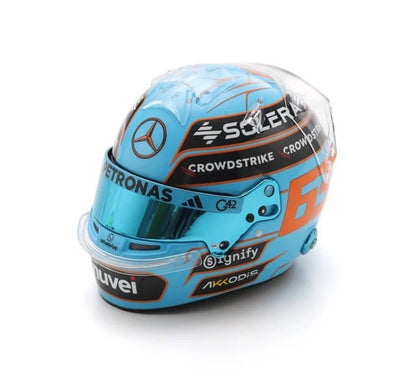 Pack George Russell: Gorra + Mini Helmet 1:5