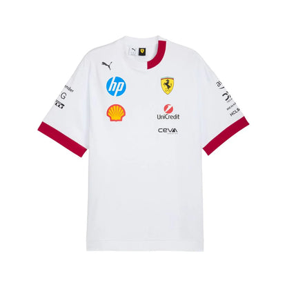 Playera Oversized Ferrari Oficial 2025 Blanca