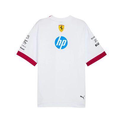 Playera Oversized Ferrari Oficial 2025 Blanca